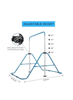 Cool Baby COOLBABY Gymnastics Horizontal Bar Children's Home Training Horizontal Bar Foldable Horizontal Bar, Height Adjustable (Blue)  - Image 2