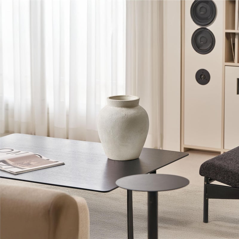 LB2 White Ceramic Large Vase, 11.2" Tall Zen Style Vase, Terra Cotta Pitcher, Distressed Farmhouse Decor, Pottery Decorative Flower for Home DÃ©cor - Image 3