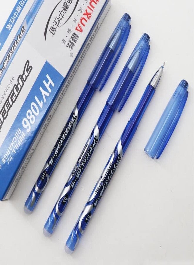 Like-It like it Erasable Gel Pens Blue 0.35mm Ink Rollerball Pens Rub-Out Friction Pens For School Kids Students Office Pack of (5) - Image 3