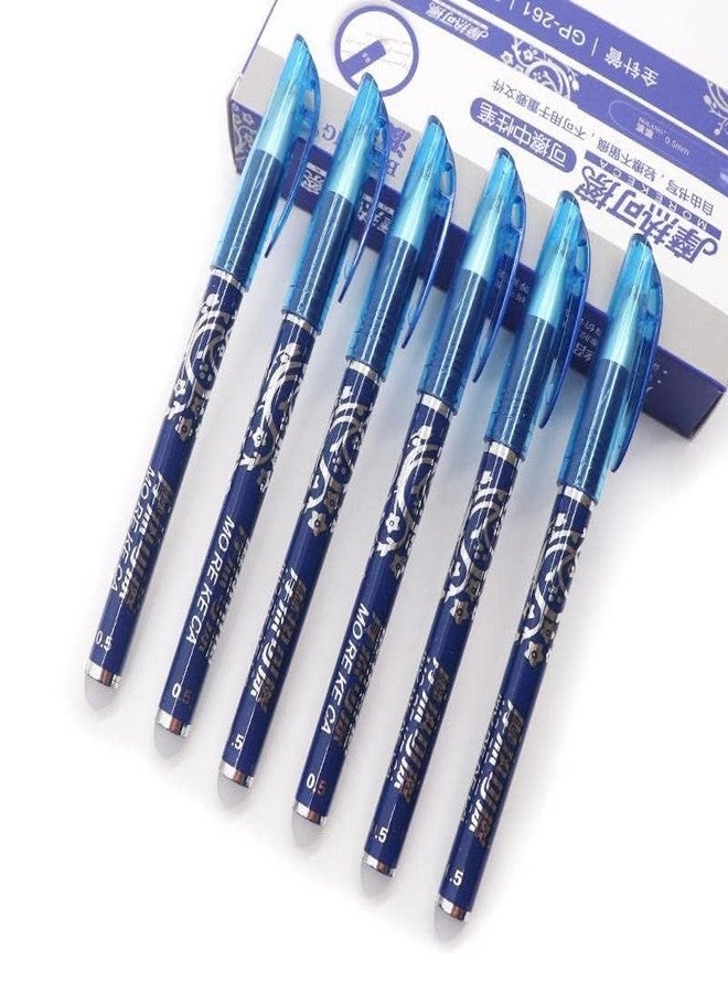 Like-It like it Erasable Gel Pens Blue 0.35mm Ink Rollerball Pens Rub-Out Friction Pens For School Kids Students Office Pack of (5) - Image 4