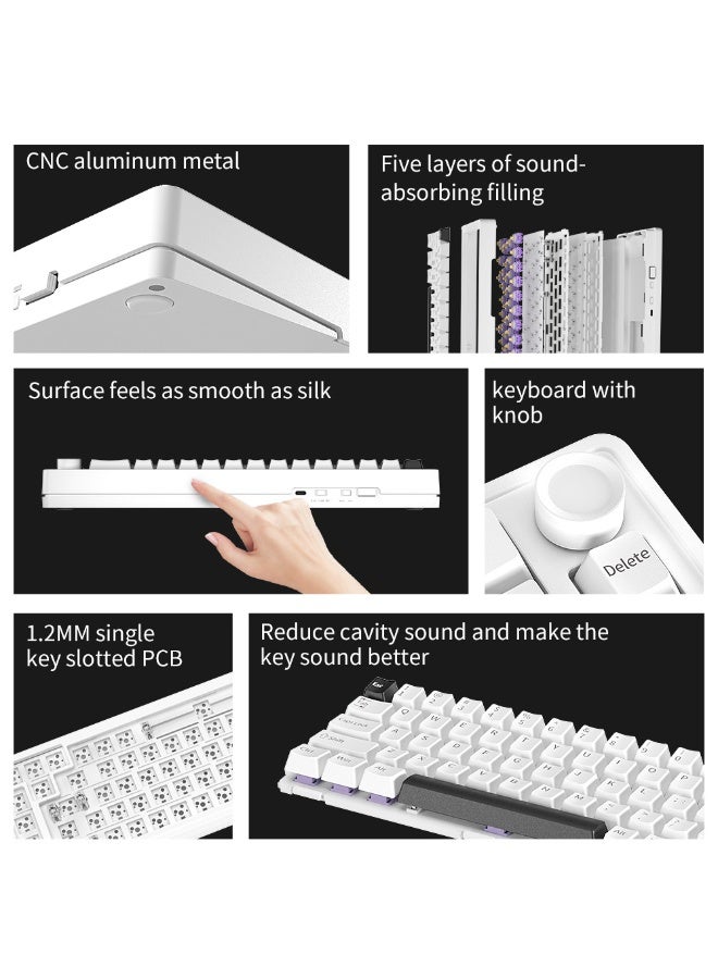 مكعب غاضب لوحة مفاتيح ميكانيكية ثقيلة ثلاثية الوضع FURYCUBE E68 من الألومنيوم - Image 3