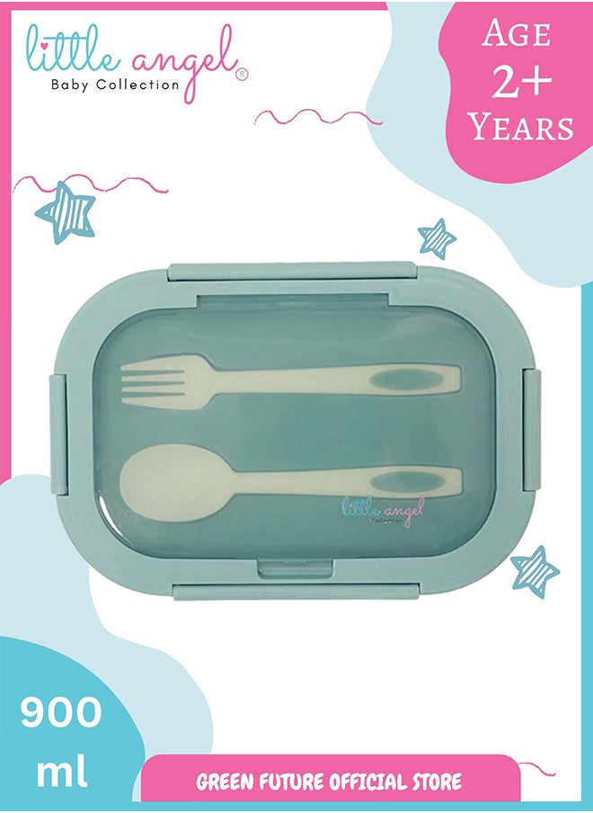 Little Angel Kids Lunch Box Set with Spoon & Fork – Leakproof Food Storage, BPA-Free, Perfect for School & Travel  - Image 1