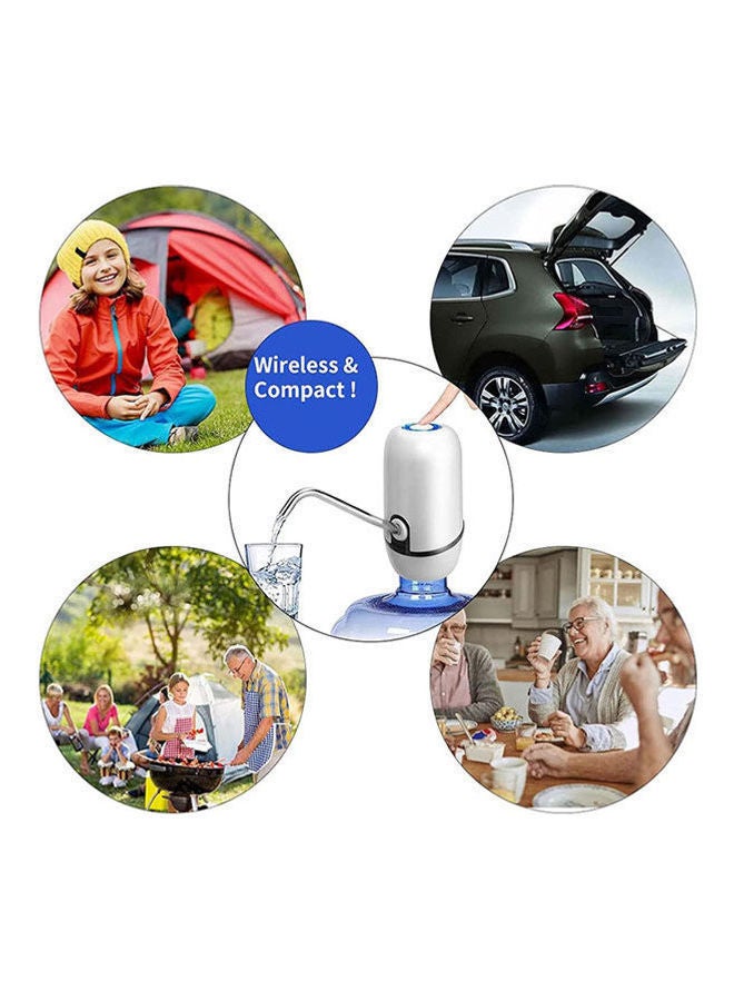 NIBEMINENT Automatic Water Dispenser Usb Rechargeable Bottle Drinking Radio Pump White - Image 2