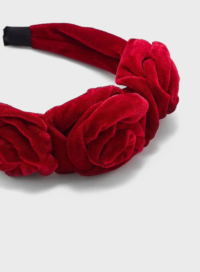 ELLA Rose Detail Velvet Headband