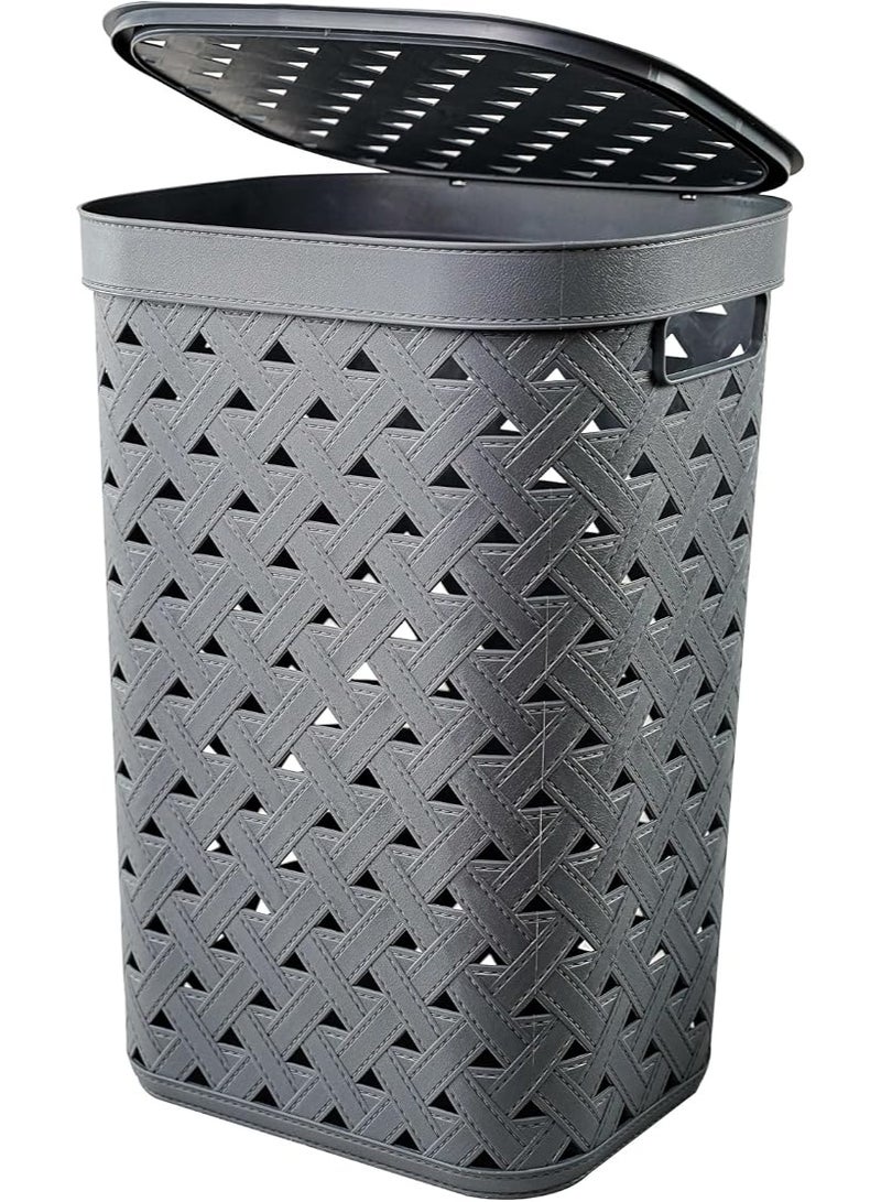 Aksa Bloom Laundry Basket 60 Liter Dark Grey - Image 1