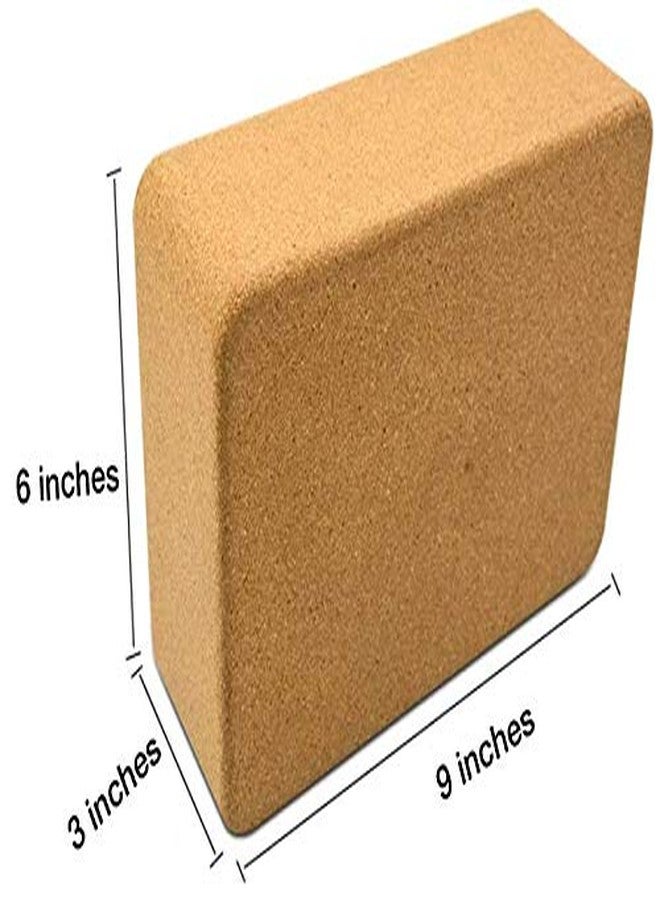 SVY Cork Yoga Blocks, 2 Pack, with 1 Black Yoga Strap, 9ââ‚¬Âx6ââ‚¬Âx3ââ‚¬Â, High Density Solid Natural Cork Yoga Brick with Comfortable Edge to Improve Balance, Strength and Flexibility - Image 2