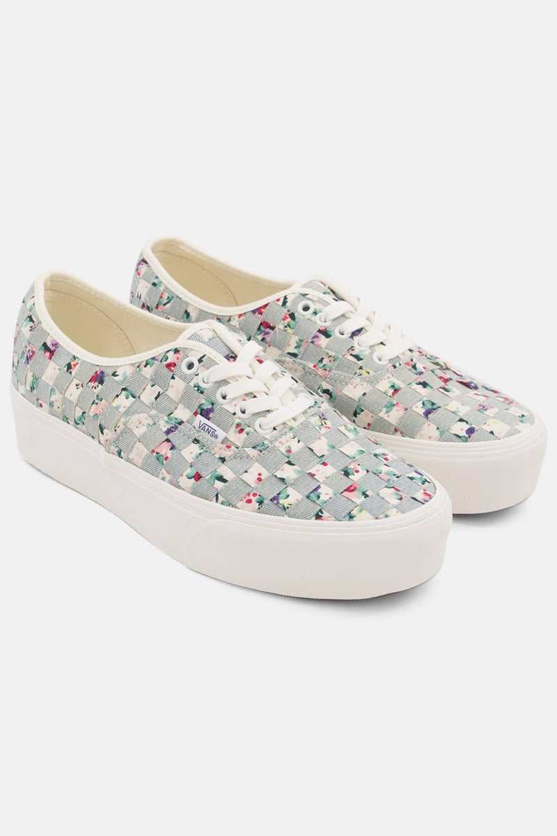 VANS حذاء تزلج نسائي أصلي مزود بأربطة، أبيض - Image 1