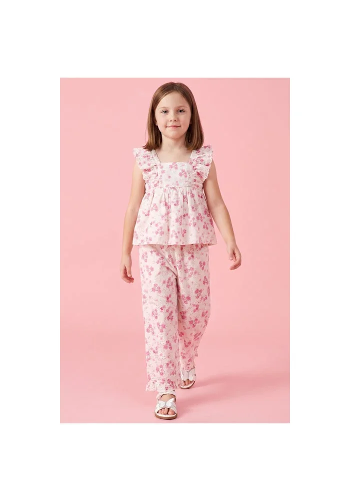 أر أند بي Floral Print Pants with Elastic Waist