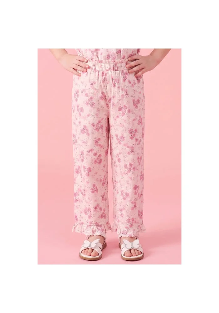 أر أند بي Floral Print Pants with Elastic Waist