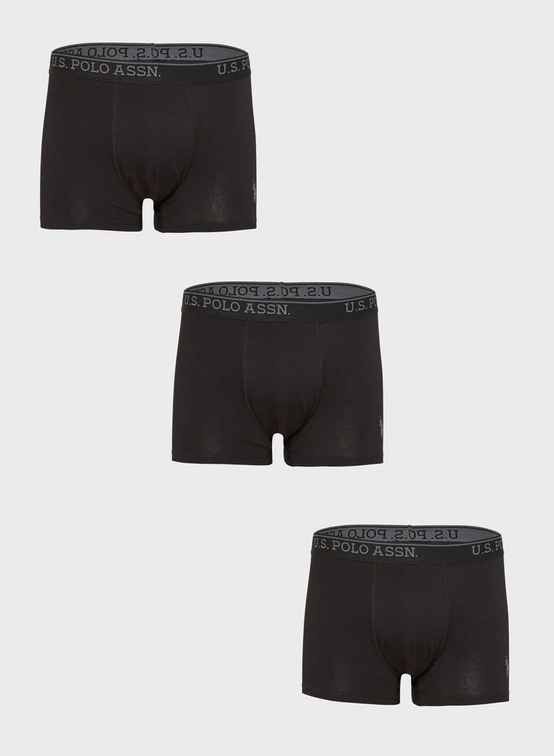 U.S. Polo Assn. 3 Pack Logo Print Trunks