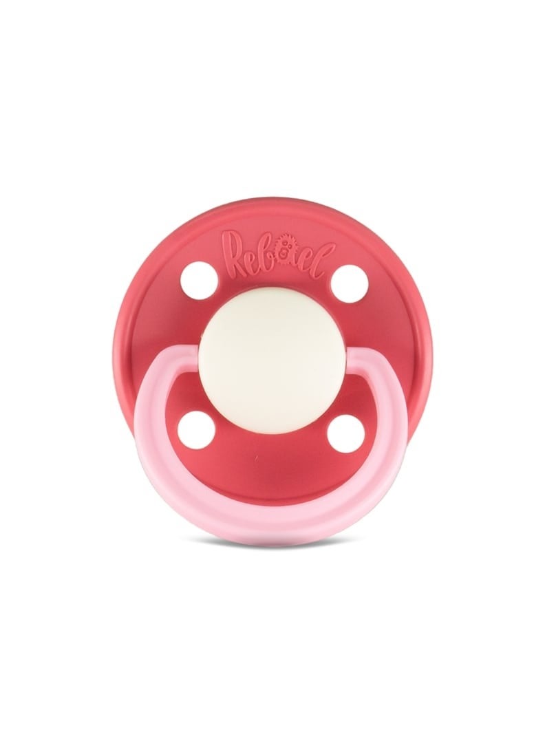 Rebael Fashion Natural Rubber Round Pacifier Size 1 - Baby 0-6M (1-pack) - Hot Pearly Flamingo - Image 3