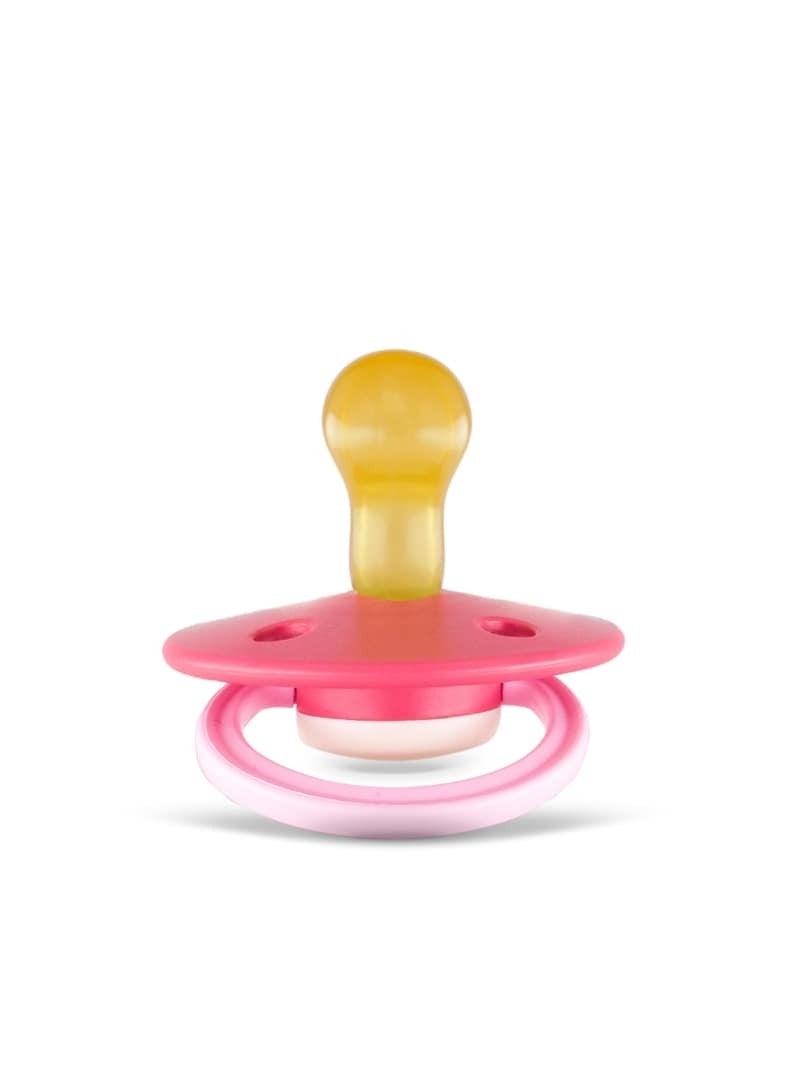 Rebael Fashion Natural Rubber Round Pacifier Size 1 - Baby 0-6M (1-pack) - Hot Pearly Flamingo - Image 2