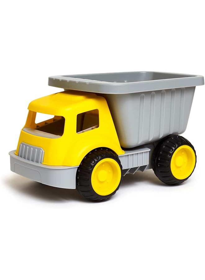 Hape Load And Tote Dump Truck Indoor Outdoor Beach Sand Toy Toys Yellow L 14.4 W 8.3 H 8.9 Inch E4084 - Image 1
