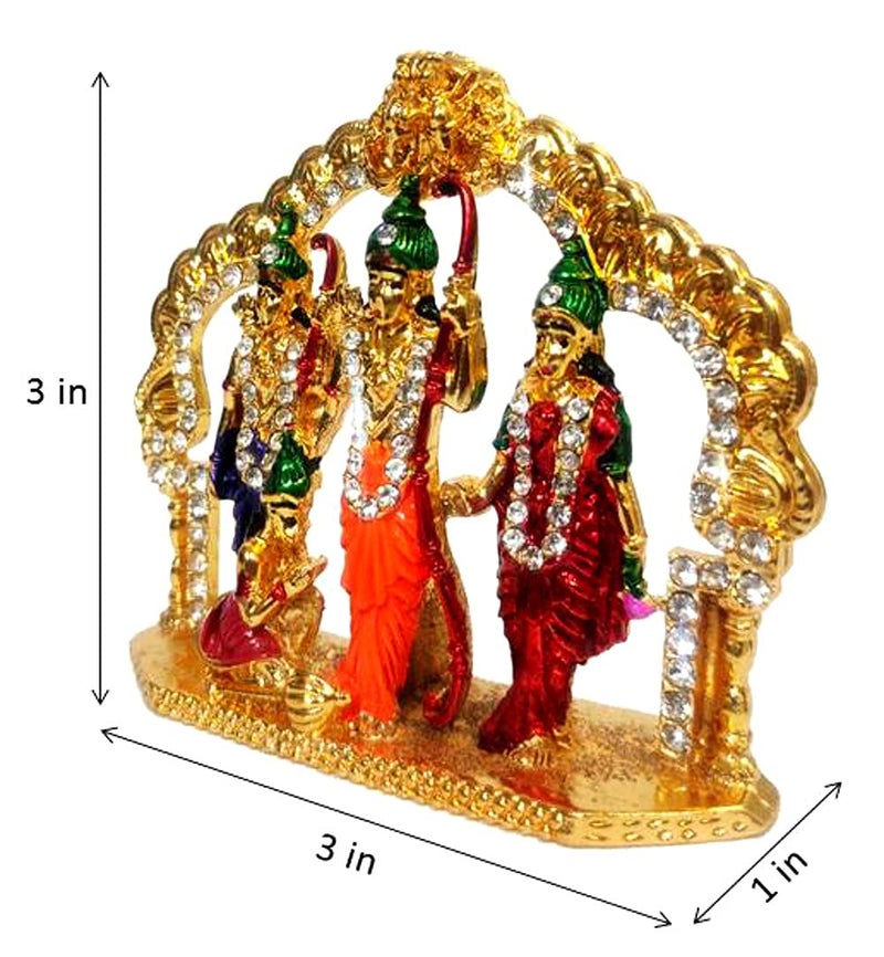 Purpledip Metal Idol Ram Family Darbar: Rama, Sita, Laxman, Hanuman Statues (12390) - Image 5