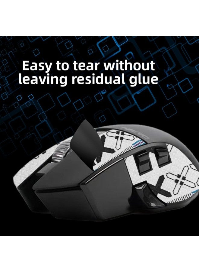 Suitable For Daryou A980PRO Mouse Anti-slip Sticker A980promax Sticker To Protect Sweat-proof Sweat-absorbent Palm Membrane-Color:[half Pack] White Printing A [send Clean Cotton]] - Image 5