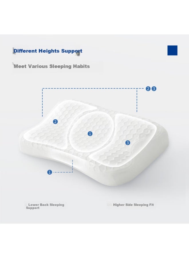 Mlily Zero Pressure Slow Rebound Gel Cervical Memory Pillow Curved 0 Pressure Gel Pillow - Image 1