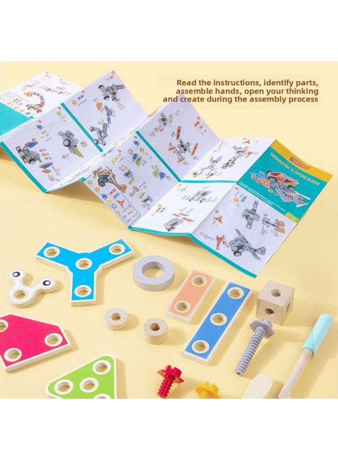 أداة تفكيك الجوز الخشبية متعددة الوظائف للأطفال من عمر 3 سنوات 5 ألعاب تعليمية للتعليم المبكر - اللون: Cpc-عربة أدوات الجوز متعددة الوظائف 1.4 كجم - Image 4