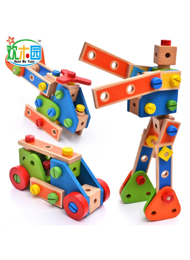 أداة تفكيك الجوز الخشبية متعددة الوظائف للأطفال من عمر 3 سنوات 5 ألعاب تعليمية للتعليم المبكر - اللون: Cpc-عربة أدوات الجوز متعددة الوظائف 1.4 كجم - Image 5