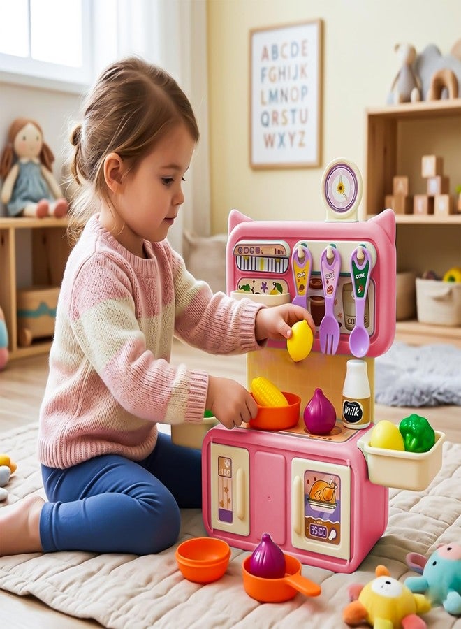 NHR Dream My Home Kitchen Set, Ultimate Modern Kitchen Set for Kids - Interactive Pretend Play Toy with Running Water | Kitchen Toys | Girls Toys | Realistic Cooking Action (3+ Years, Pink) - Image 5