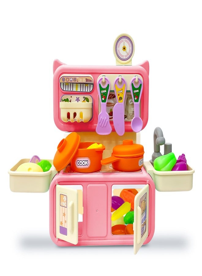 NHR Dream My Home Kitchen Set, Ultimate Modern Kitchen Set for Kids - Interactive Pretend Play Toy with Running Water | Kitchen Toys | Girls Toys | Realistic Cooking Action (3+ Years, Pink) - Image 2