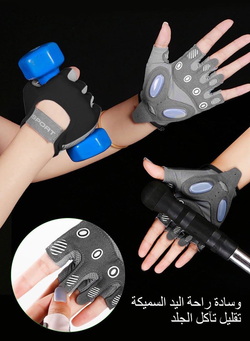 Syarme Workout Gloves for Women, Fingerless Weight Lifting Gloves, Gym Workout Yoga Fitness Training Gloves with Shockproof Non-slip Silicone Pads for Sport, Exercise, Weightlifting, Bicycle and Training L - Image 5