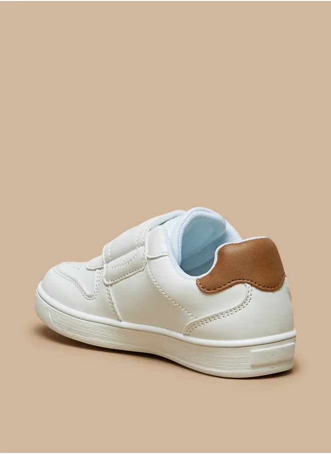 لي كوبر Boys' Textured Casual Sneakers With Hook And Loop Closure