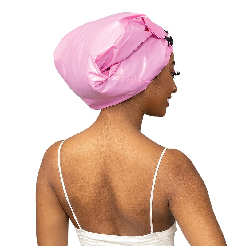 ESHA - Shower Cap for Extra Long Hair, Braids, Locs, Twists – Waterproof – Snug Fit Guarantees No Leaks – Easy Button Up (X-Long (30" x 9"), Pink) - Image 2