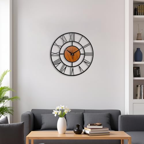 vissera Large Metal Wall Clock – Big Wall Decor Metal Art for Living Room Hall Bedroom | Designer Analog Hanging Clock | Modern Wall Watch & Home Decoration Item for Dining Room Office - Image 2