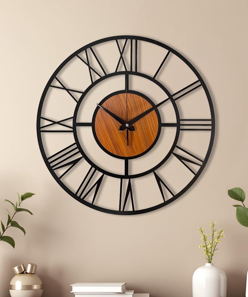 vissera Large Metal Wall Clock – Big Wall Decor Metal Art for Living Room Hall Bedroom | Designer Analog Hanging Clock | Modern Wall Watch & Home Decoration Item for Dining Room Office - Image 1