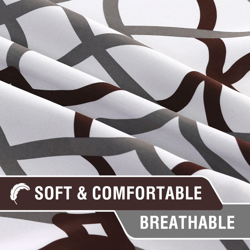 H.VERSAILTEX Blackout Curtains 108 inch Length 2 Panels Set Thermal Curtains & Drapes Window Treatment Noise Reducing Geometric Modern Grommet Living Room Curtains for Bedroom - Brown and Gray - Image 5