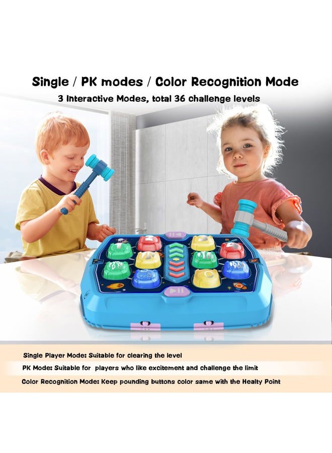 TooLion Hammer Mole Game for 3 4 5 6 Year Old Boys, Pounding Toys for Age 2-4, 3 Modes & Light Interactive Toddlers Toy with 2 Hammer, Baby Toy Gifts for Early Learning, Birthday Gift for Toddler Boy Girl - Image 2