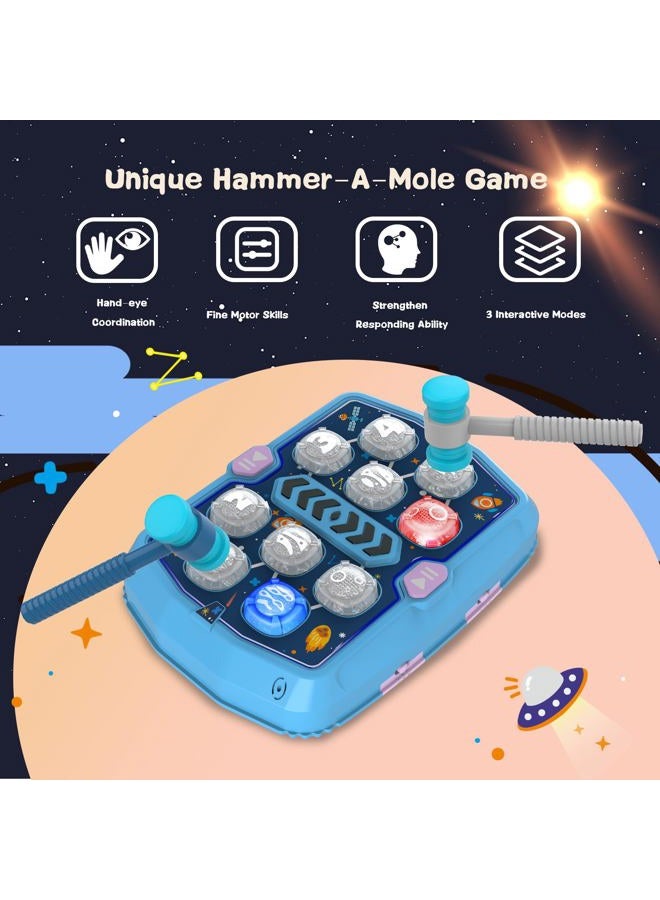TooLion Hammer Mole Game for 3 4 5 6 Year Old Boys, Pounding Toys for Age 2-4, 3 Modes & Light Interactive Toddlers Toy with 2 Hammer, Baby Toy Gifts for Early Learning, Birthday Gift for Toddler Boy Girl - Image 3