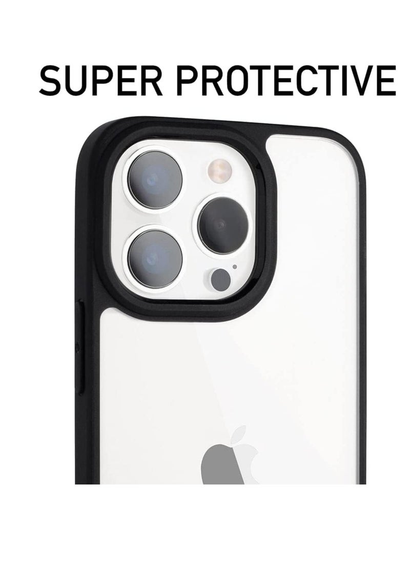 Magic Mask Q Series Clear Case Compatible Case Shockproof Hard PC +Soft Silicone Transparent Protective Slim Hard Back Cover with Silicone Frame for (Grey, iphone15 pro max) )