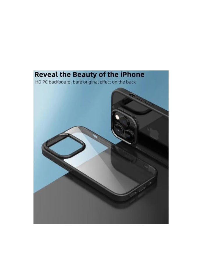 Magic Mask Q Series Clear Case Compatible Case Shockproof Hard PC +Soft Silicone Transparent Protective Slim Hard Back Cover with Silicone Frame for (Grey, iphone15 pro max) )