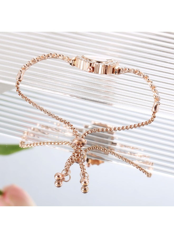 Diamond-Studded Light Luxury Heart Women's Bracelet Watch  - Image 4
