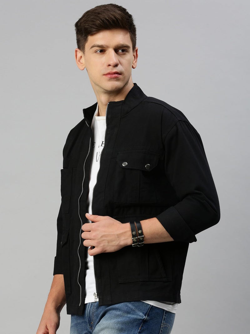VOGATI Men's Denim Jacket ajt184voga-xxl_Black_2XL - Image 5