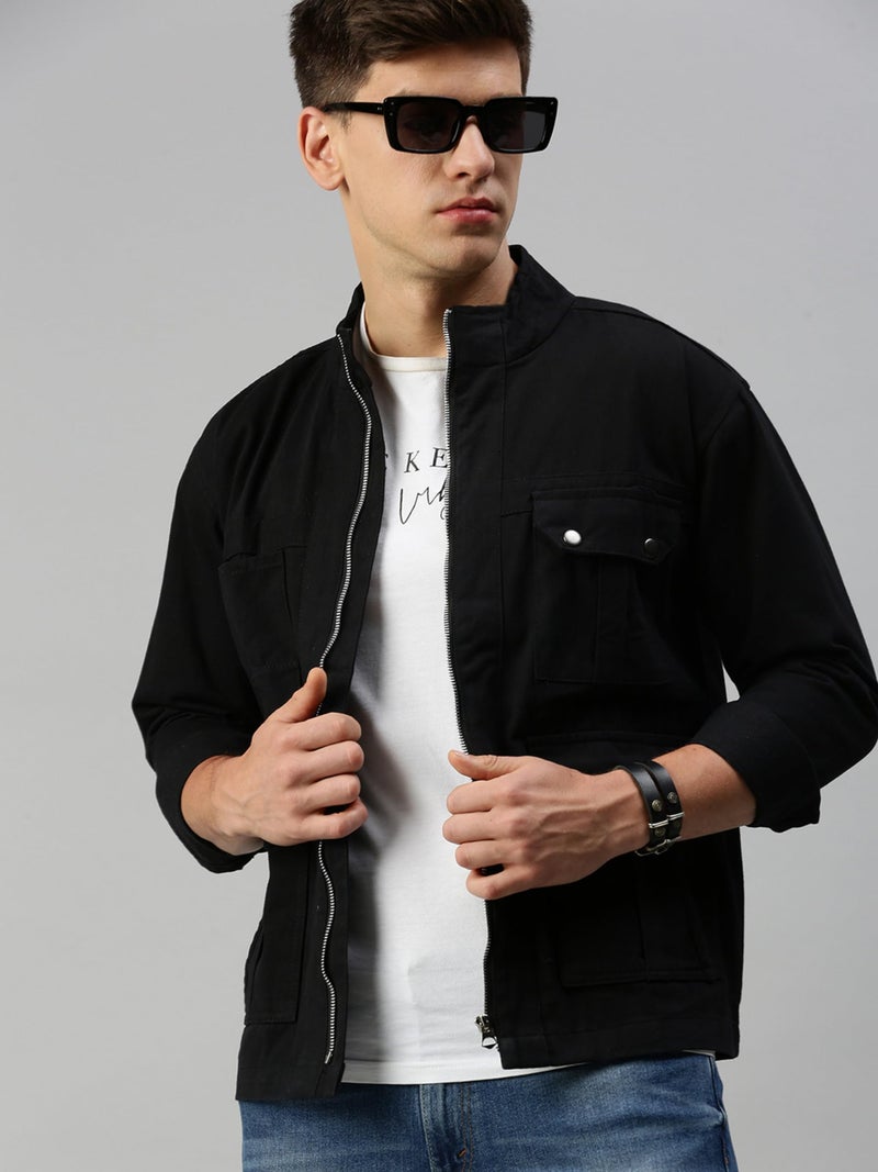 VOGATI Men's Denim Jacket ajt184voga-xxl_Black_2XL - Image 3