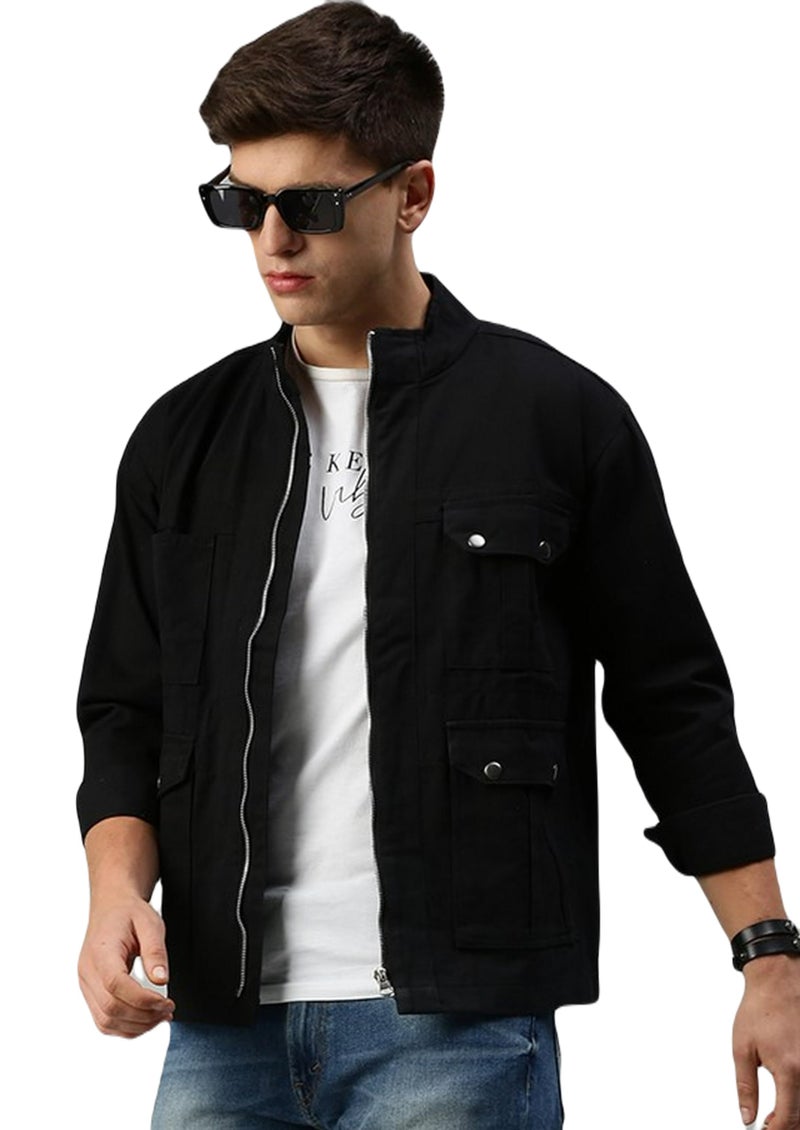 VOGATI Men's Denim Jacket ajt184voga-xxl_Black_2XL - Image 1