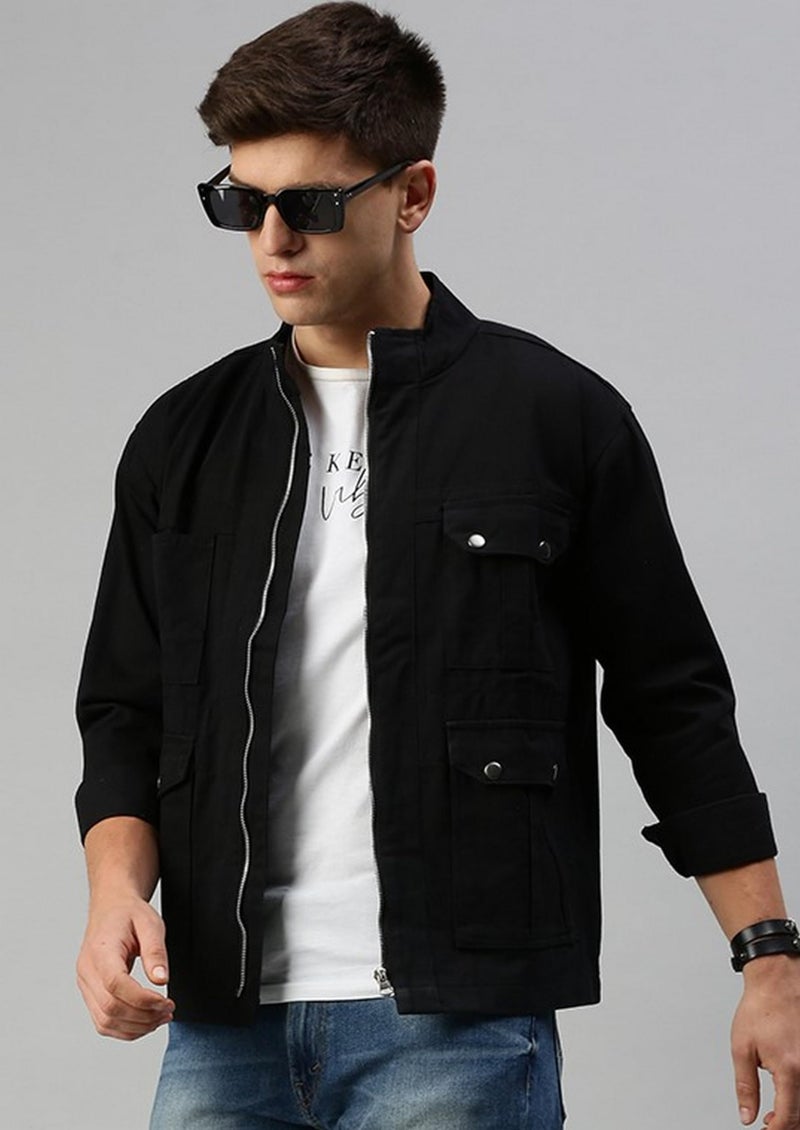 VOGATI Men's Denim Jacket ajt184voga-xxl_Black_2XL - Image 2