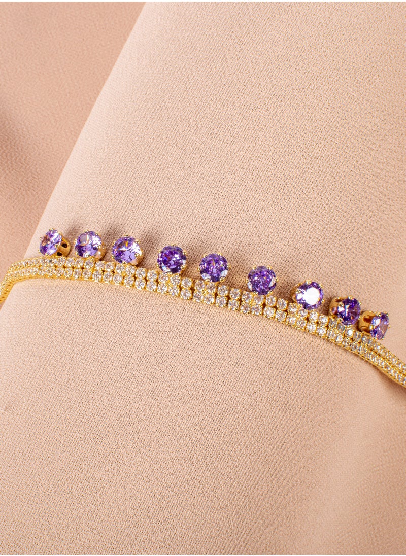 The Black Pearl Accessories - Purple Zirconic Stainless Steel Bracelet - Image 1
