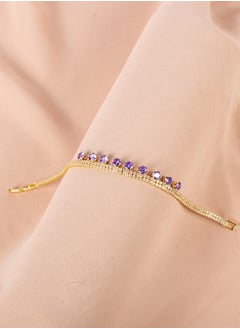 Purple Zirconic Stainless Steel Bracelet
