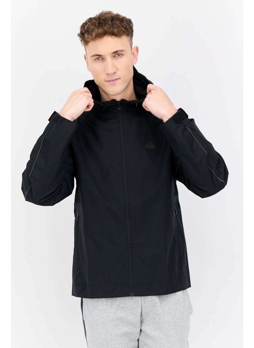 Adidas Men Sportswear Fit Long Sleeves Outdoor Jacket, Black  - Image 1