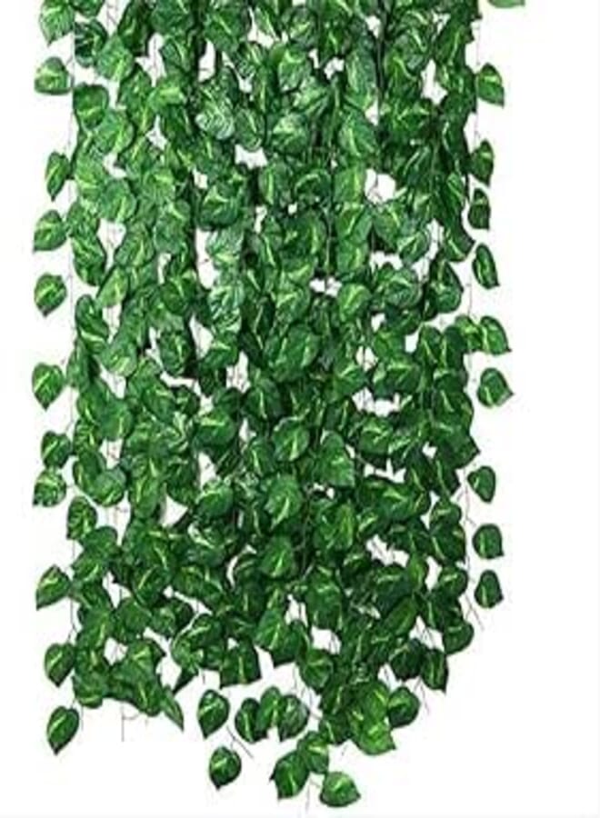 Generic 12 Count Green Plastic Artificial Plant Leaf Bush - 200cm x 16.67cm x 2cm Classic Style for Indoor Living Room Decor