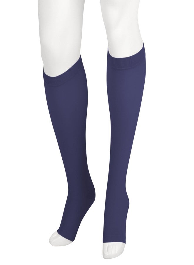Juzo Soft 2001 Knee-High 20-30 mmHg Open Toe Compression Stocking with Silicone Top Band - Men & Women, Short, 4 (IV), Navy - Image 1