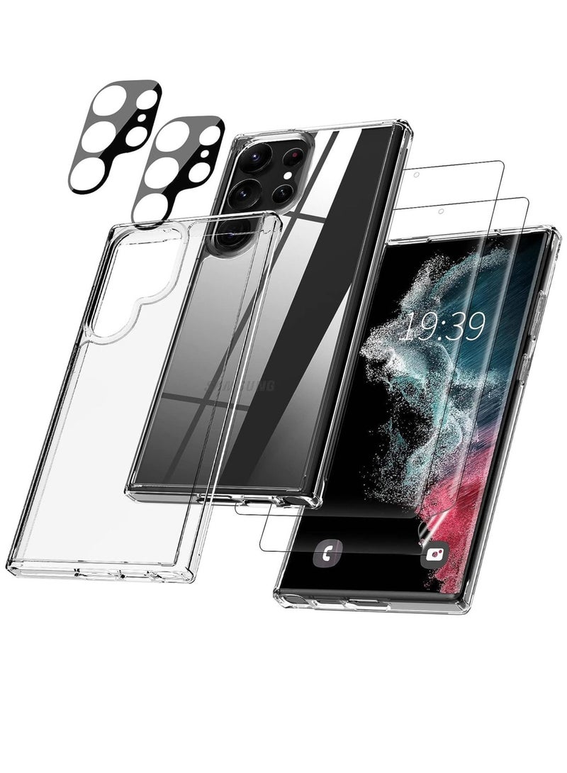 إيف [5 في 1 لـ Samsung Galaxy S23 Ultra Case ، مع 2 واقي شاشة HD وحامي عدسة الكاميرا 2 ، وغطاء صافي صدمي ، ومكافحة ، ومجموعة التثبيت لـ S23 Ultra 5G - Image 1