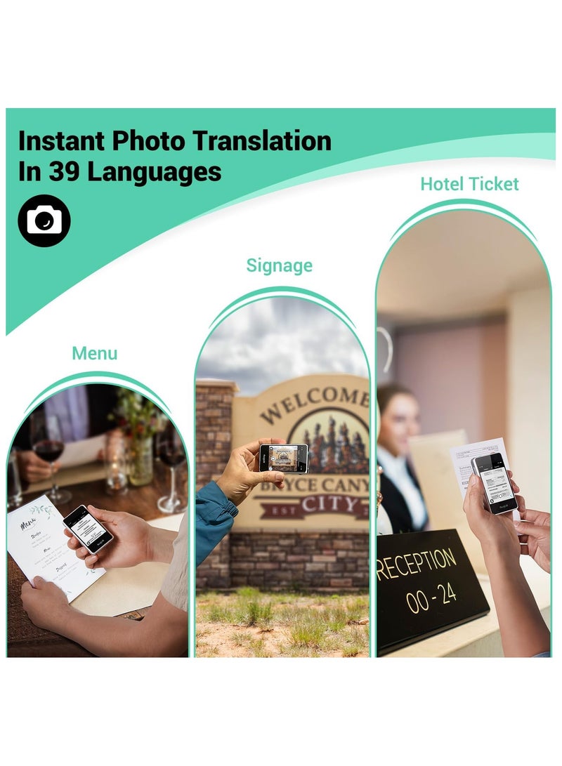 Timekettle Fluentalk T1 Mini Translator Device No WiFi Needed, Built in 1-Year Global Mobile Data, Supports 40 Languages and Photo Translation, Instant Language Translator for Travelling White - Image 5
