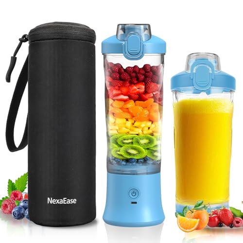 NexaEase Portable Blender Personal Juicer for Shakes and Smoothies 20 OZ Electric Protein Shaker Bottle with Insulated Sleeve Travel Lid USBC Rechargeable Mini Small Blender Cup for Kitchen Office Gym - Image 1