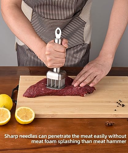 Aliglow 304 Stainless Steel Meat Tenderizer Needle Meat Hammer Mallet Tool Pounder For Tenderizing and Pounding Steak, Beef Pork Chicken BBQ And Poultry - Image 5