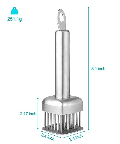 Aliglow 304 Stainless Steel Meat Tenderizer Needle Meat Hammer Mallet Tool Pounder For Tenderizing and Pounding Steak, Beef Pork Chicken BBQ And Poultry - Image 2