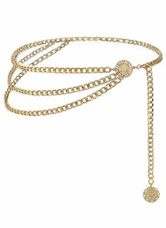 Metal Waist Chain Belts, Multi Layer Waist Chain Dress Belts for Jeans Skirts Pants Dresses Girls Women